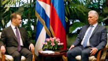 Дмитрий Медведев с президента на Куба Мигел Диас-Канел